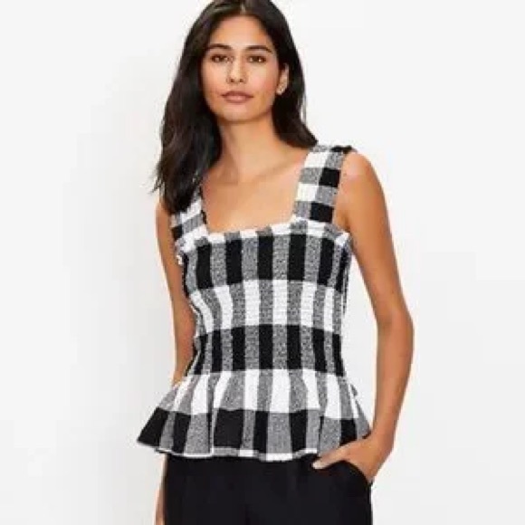 LOFT Tops - LOFT Black and White Plaid Tank Top